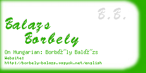 balazs borbely business card
